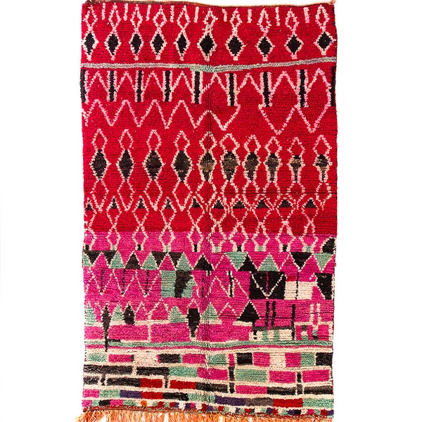 Reserved. ARTEMIS. 5' x 8' AZILAL Rug. Tapis Marocain. Teppich Berber. Mid Century Modern.