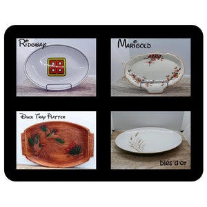 Assiettes de service Mid-Century Ironstone : Ridgway, Duck Tray, Meakin & Golden Wheat