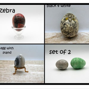 Huevos de piedra únicos y vintage, piedra de alabastro con forma de búho, fabricado en Italia, huevo de piedra tallada con forma de cebra, huevo de piedra con soporte, juego de huevos de piedra.