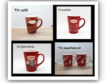 Vintage Collector limited Edition Tim Hortons coffee mugs, snowflake winter mugs,  Canadian Retro Collectible mugs Coffee Bar Decor