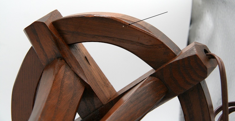 Interlocking Wooden Structures Mid Century Solid Wood Table Lamp | 1960s 1970s Handmade Retro Desk ...