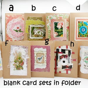 Ensembles originaux de cartes vierges faites à la main pour toutes les occasions dans un dossier, cartes de fleurs, cartes postales, cartes fabriquées à partir de matériaux recyclés, ensemble de cartes-cadeaux,