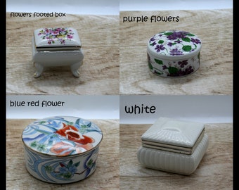 Ceramic Porcelain Bone China trinket dish, flower ceramic trinket boxes,