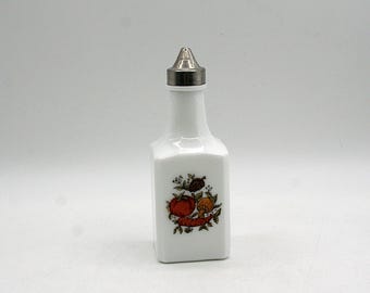 Vintage Spice of Life Milk Glass Vinegar Cruet, 1970s Dominion Glass Canada, Retro Kitchen Decor, White Milk Glass Oil & Vinegar Bottle