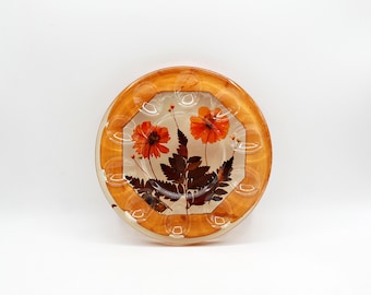 Vintage MCM Lucite Deviled Egg Tray, 1970s Dried Flower Fern Egg Serving Plate, Design Gifts International Retro Kitchen Decor, Made in USA