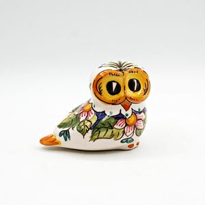 Vintage Tonala Pottery Owl Figurine, Hand Painted Mexican Folk Art, Burnished Clay Studio Pottery, Boho Home Decor, Collectible Bird Gift