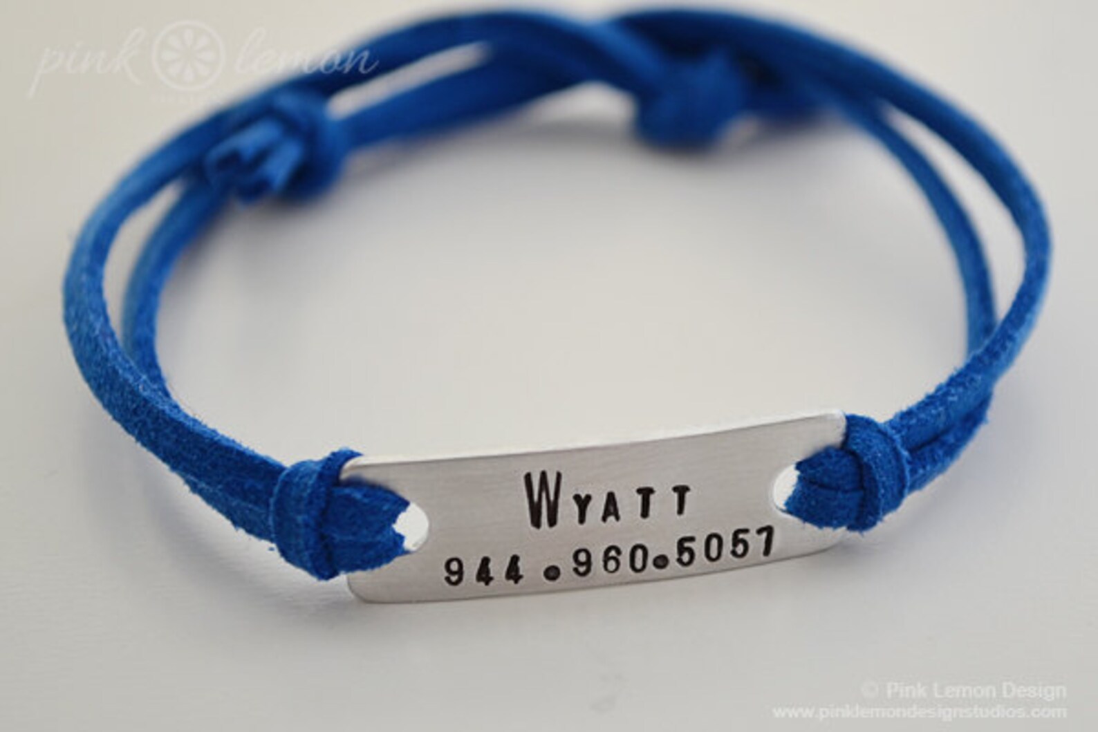Childs ID Bracelet Boys ID Bracelet Personalized Suede Etsy