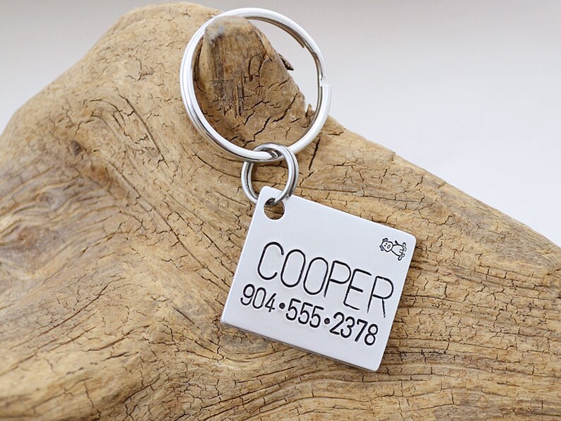 Copper Dog Tag ID Tag for Dog Collar Pet ID Tag Dog Name Etsy