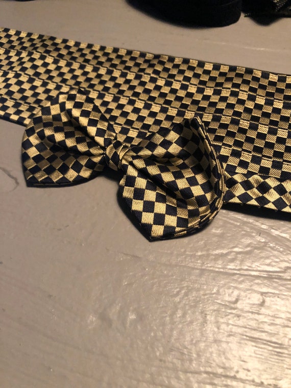Vintage Gianni Versace Silk Bow tie and cummerbund