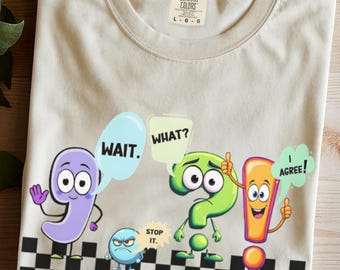 Camiseta gramática divertida: camiseta de profesor con colores cómodos, humor sobre puntuación