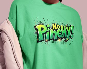 Shamrock No Pinchy St. Patrick's Day Graphic T-Shirt, Humor and Fun Leprechaun Wear, Gift for Friends, Pub Crawl Tee with a Redhead