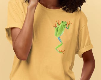 Comfort Colors Shirt, Tree Frog Tshirt, Summer Vibe Tee, Beach Shirt, Frog Lover Gift, Tropical Shirt, Vacation Tee, Gift For Her, Frog Tee