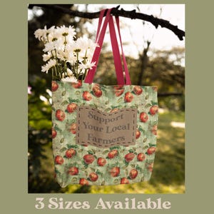 Tote Bag, Market Tote Bag, Eco Tote, Shopping Bag, Tote Bag Women, Garden Gift, Reusable Tote, Farm Decor, Cottage Core, Birthday Gift