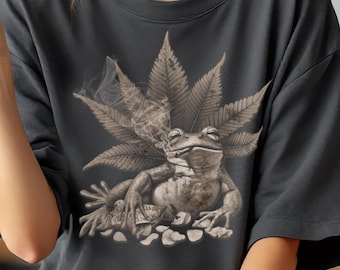 Comfort Colors Stoner Frog with Munchies, Frog Shirt, Animal Shirt, Frog Lover Gift, Unique Gifts, Vintage Gift, Vintage Shirt, Gift For Her