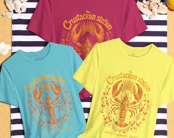 Lobster Tshirt, Vintage Style Graphic, Destination Graphic Tee, Gift For Her, Vacation Tshirt, Unisex, Unique Tee, Best Friend Birthday Gift
