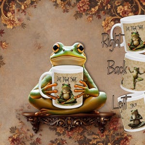 Funny Mug, Frog Yoga, Yoga Lover, Gift for Her, Gift For Him, Mother&#39;s Day,Gift for Friend,  Funny Frog, Coffee Lover, Ceramic Mug, (11oz)