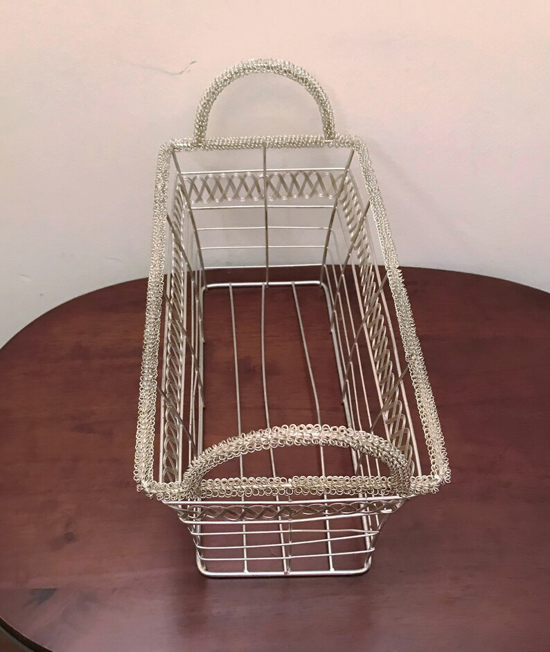 Vintage Silver Woven wire bread baskets Etsy