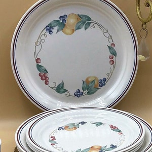 Fall Fruit and Floral Pattern Dinnerware Corelle &quot;Abundance&quot; Plates/Thanksgiving Fall China.  Buy 4 Dinner Plates or 3 luncheon Plates