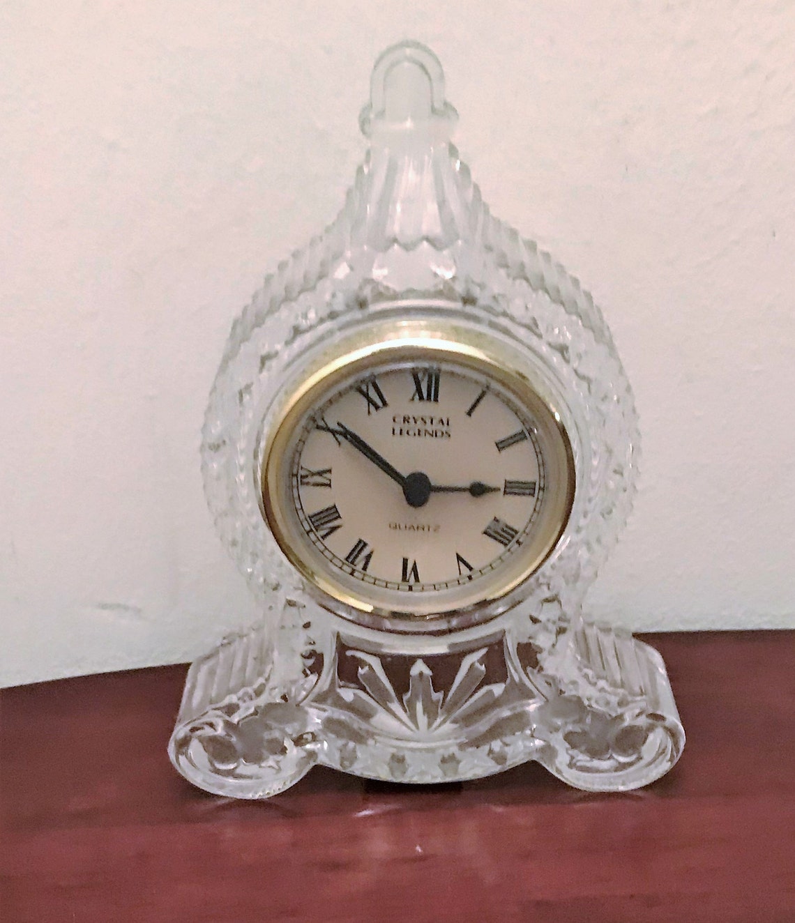 Godinger Crystal Legends Mantel Clock Art Nouveau/vintage Etsy