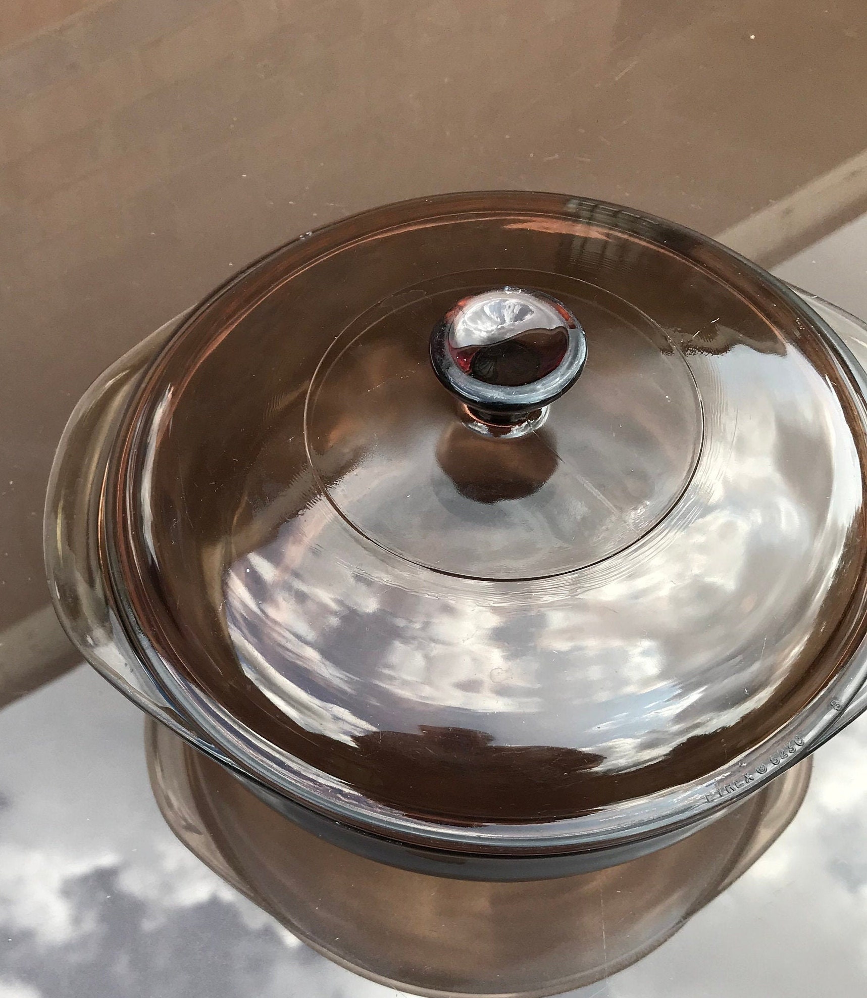 brown pyrex cookware