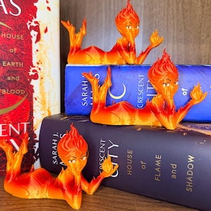 Fire Sprite Lehabah Figurine | 3D Printed Fantasy Decor | Bookish Shelf Statue | Crescent City