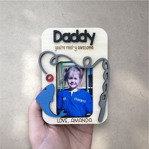 Fridge Dad Grandpa Photo Magnet, Father’s Day Gift, Photo Frame, Gift for Dad, Gift for Grandpa, Father’s Day Picture Frame, Kids Photo