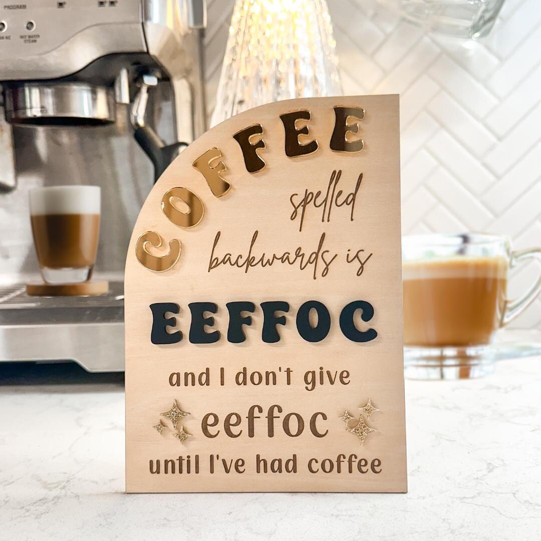 Coffee Bar Sign, Coffee Bar Decor, Coffee Bar Accessories, Caffeinated ...