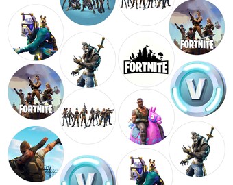 Fortnite Cupcake Toppers Etsy - fortnite 18 x 2 pre cut wafer cupcake toppers