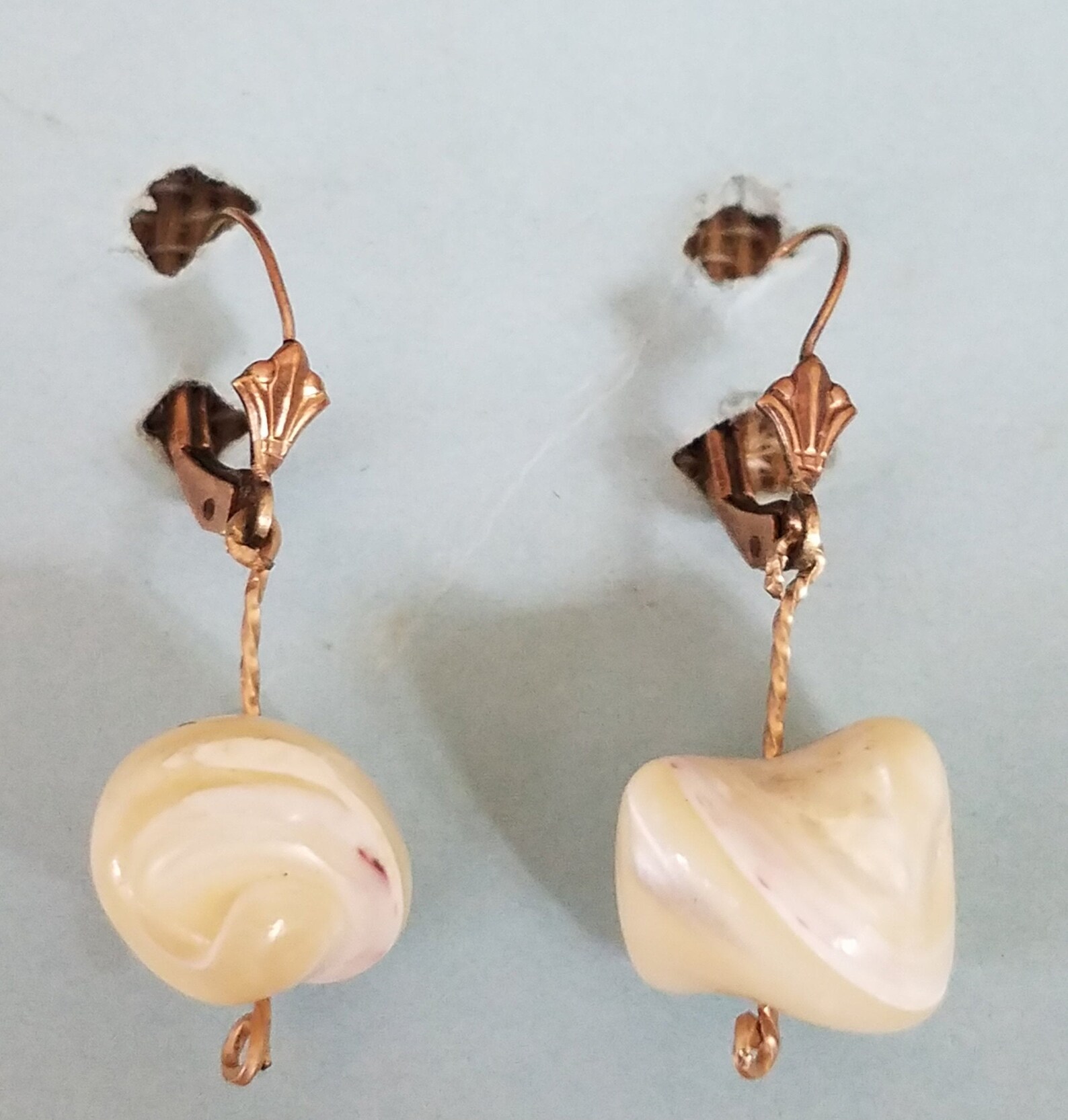 rose gold shell earrings