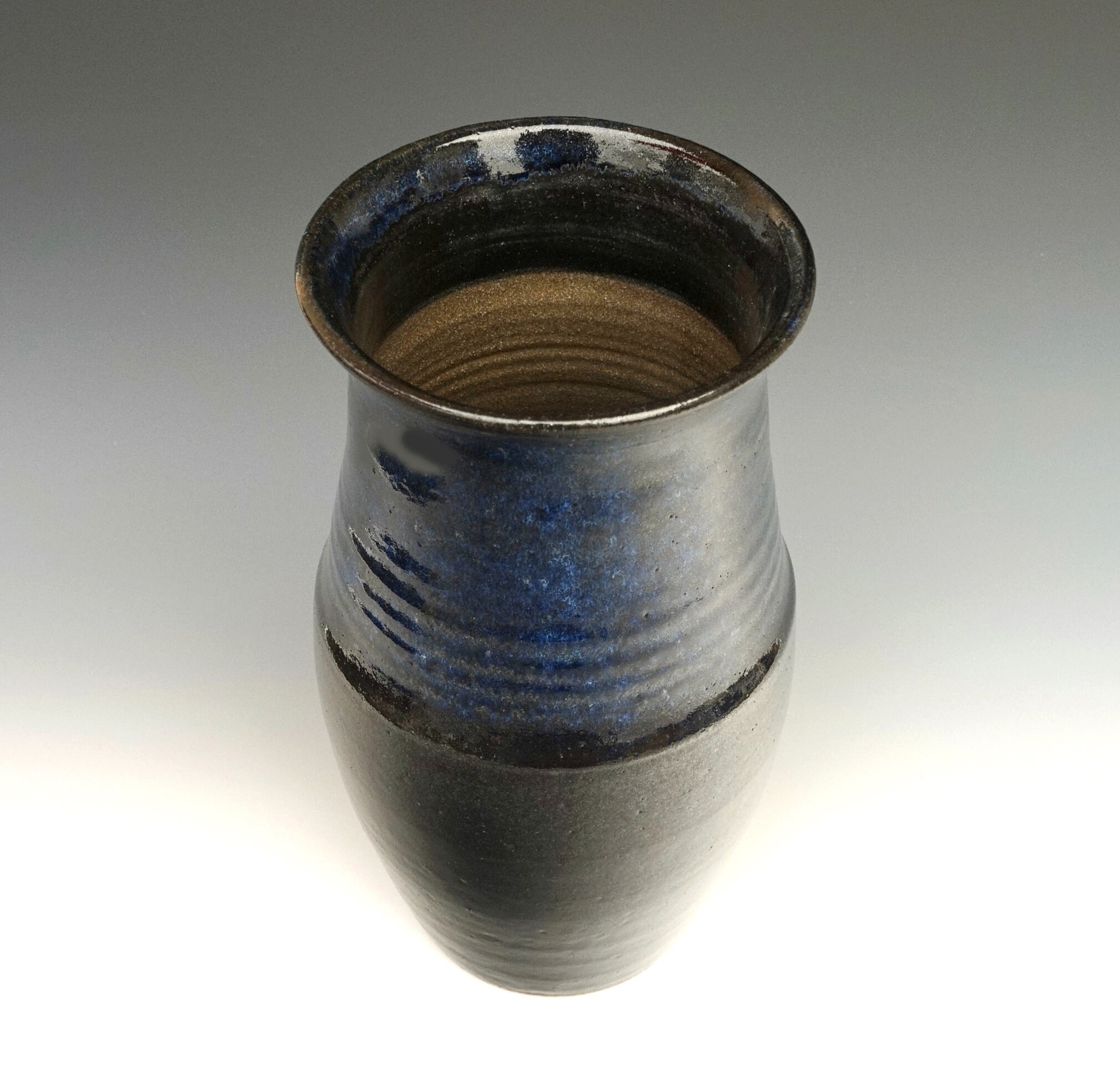 Extra large ceramic vase tall handmade pottery vase blue and Etsy