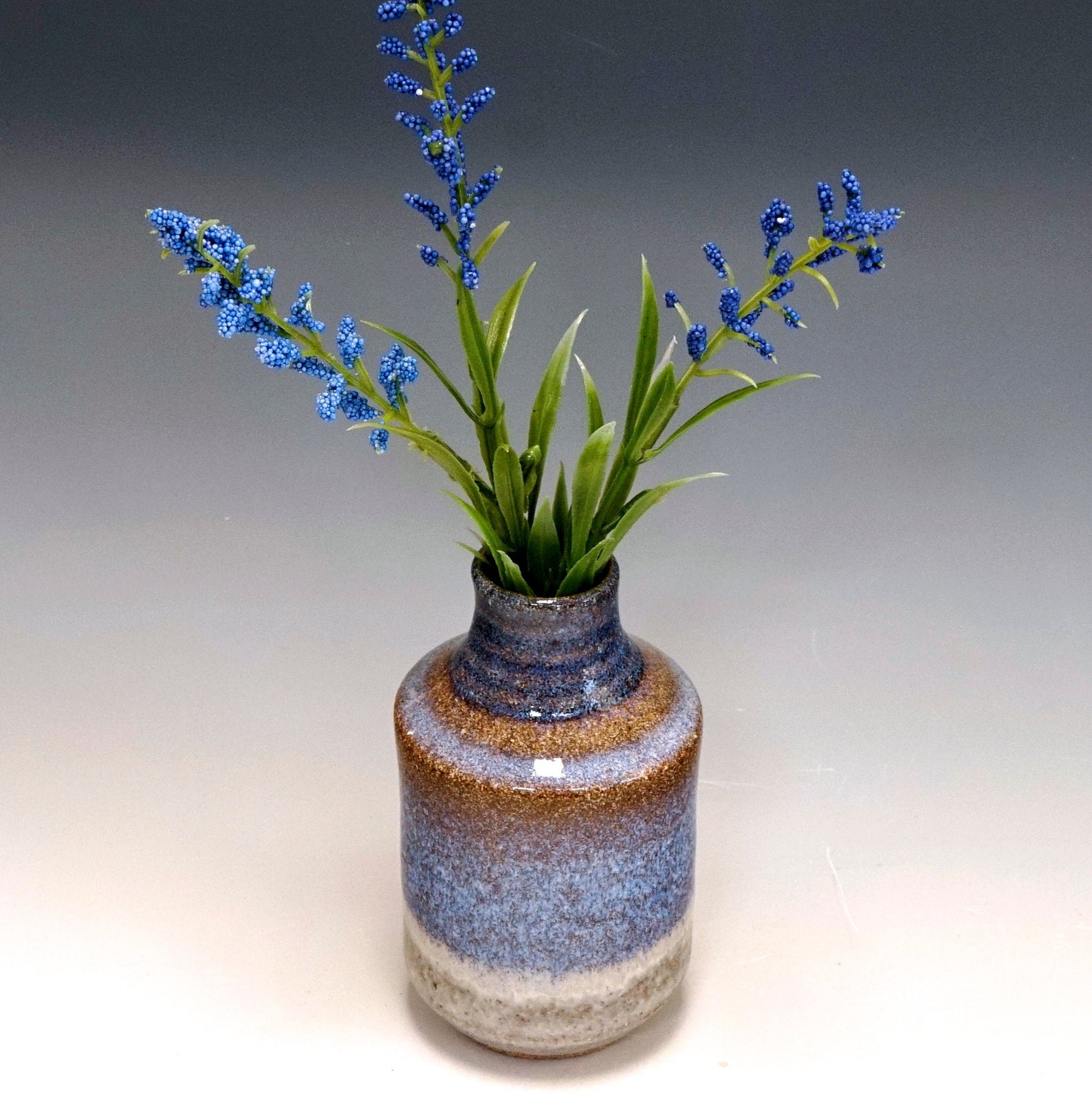 Lavender ceramic flower vase handmade bud vase small blue Etsy