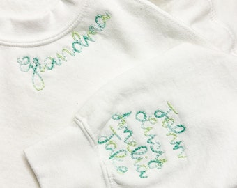 custom collar + sleeve hand embroidered sweatshirt x The Kirjonta x custom
