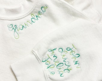 mother's day sweatshirt x hand embroidered x The Kirjonta x custom