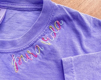 adult t-shirt x hand embroidered x The Skjorte x custom