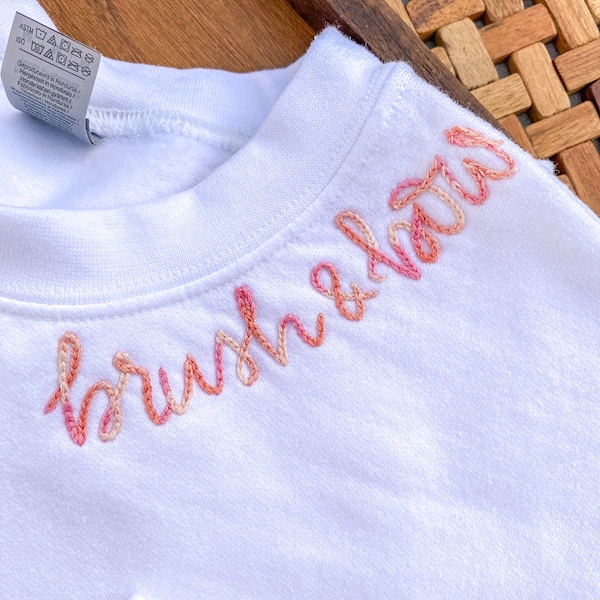 adult sweatshirt x hand embroidered x The Kirjonta x custom