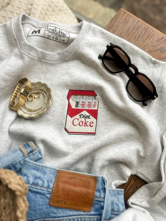 fridge cig embroidered sweatshirt x diet coke sweatshirt x cigarette inspired take the edge off