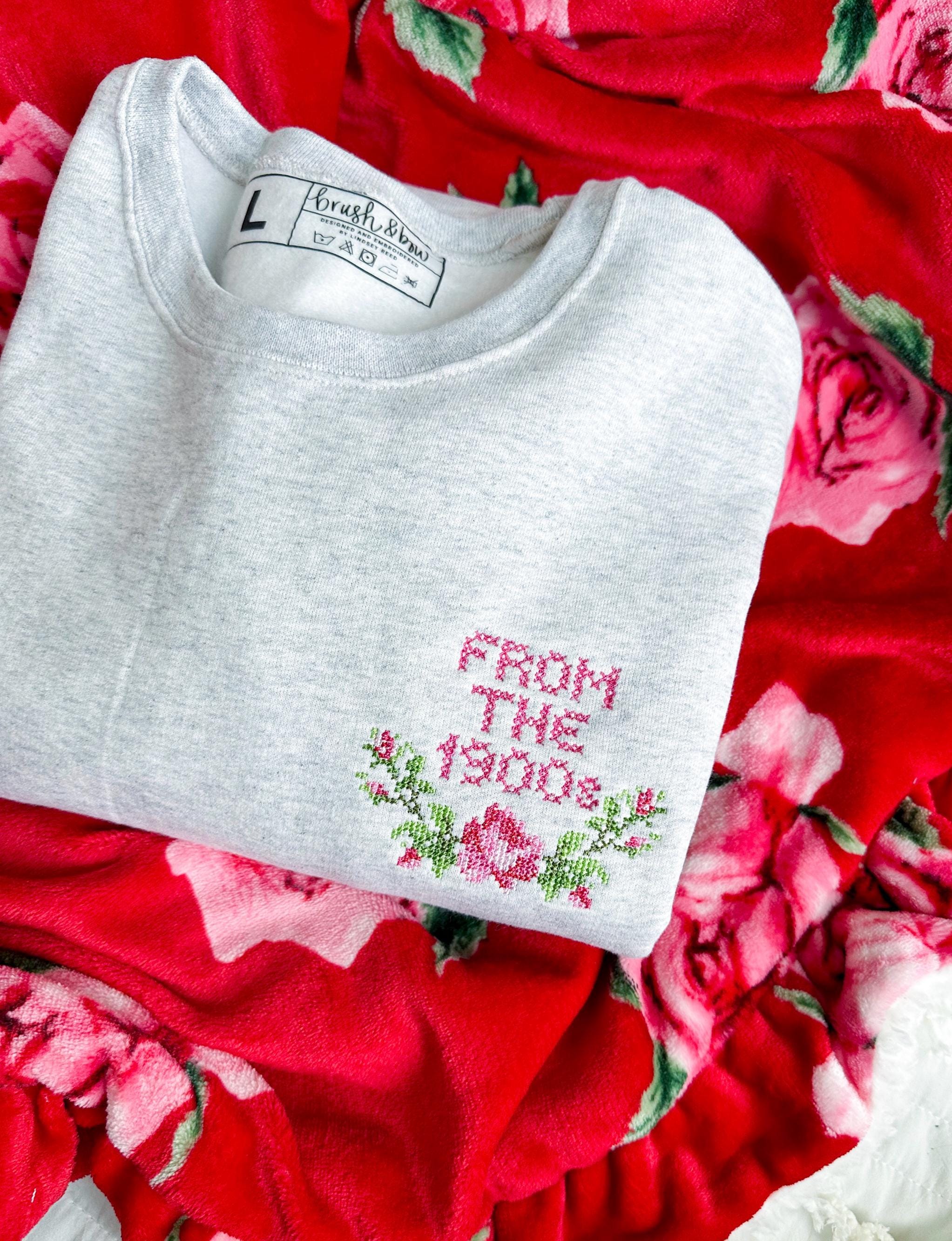 From the 1900s Vintage Cross Stitch Inspired Embroidered Floral