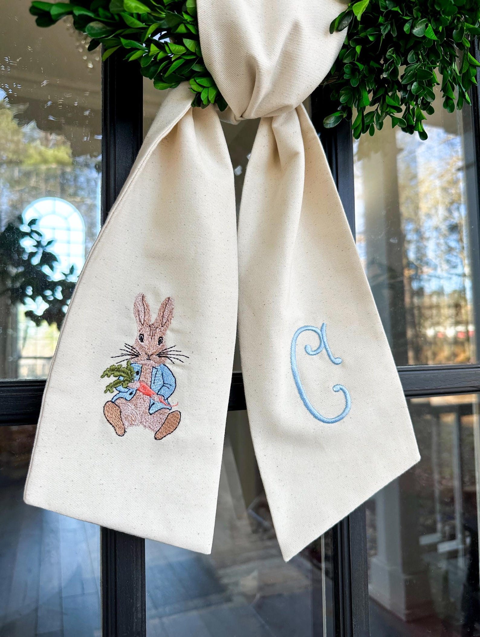 Peter Rabbit Easter Classic Monogrammed Wreath Sash X Custom ...