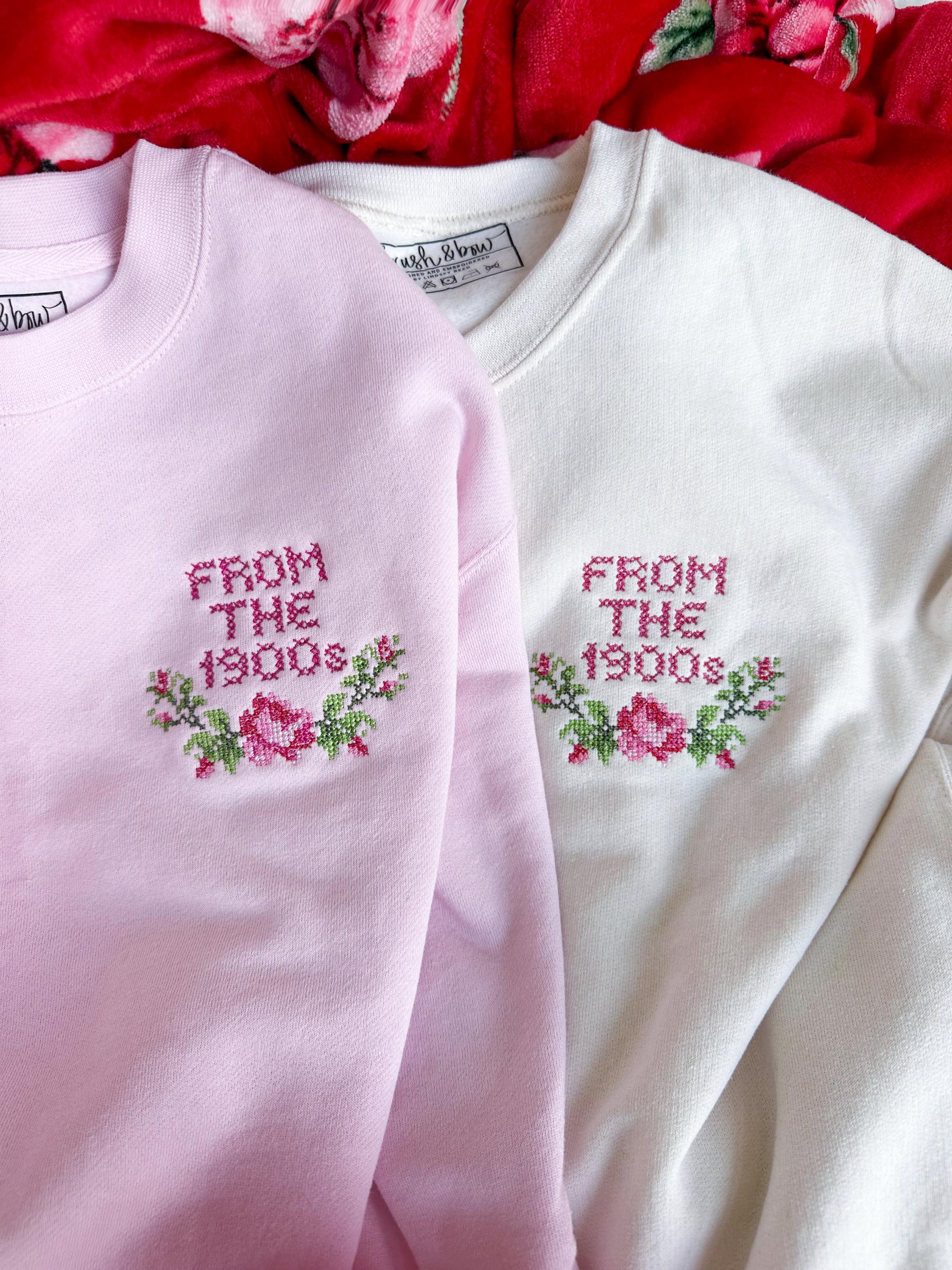 From the 1900s Vintage Cross Stitch Inspired Embroidered Floral