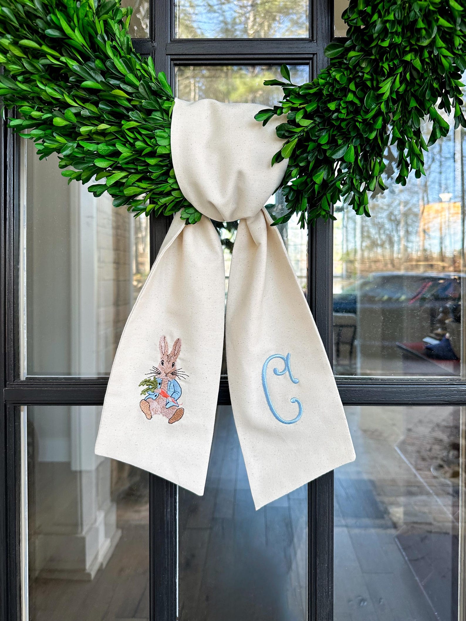 Peter Rabbit Easter Classic Monogrammed Wreath Sash X Custom ...
