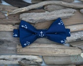 Boys Child Navy Anchor Bow Tie, Toddler Bow Tie, Baby Bow Tie, Kids Bow Tie, Children Bow Tie, Nautical Bow Tie, Newborn Baby Navy Bow Tie