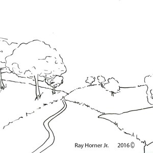Restful Road Printable Coloring Page by Ray Horner Jr. Instant Digital Download Ready For USE