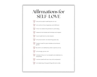 Printable Self-Care Affirmation Cards – Set of 12 Positive 4x5 Cards – Daily Self-Care Affirmations