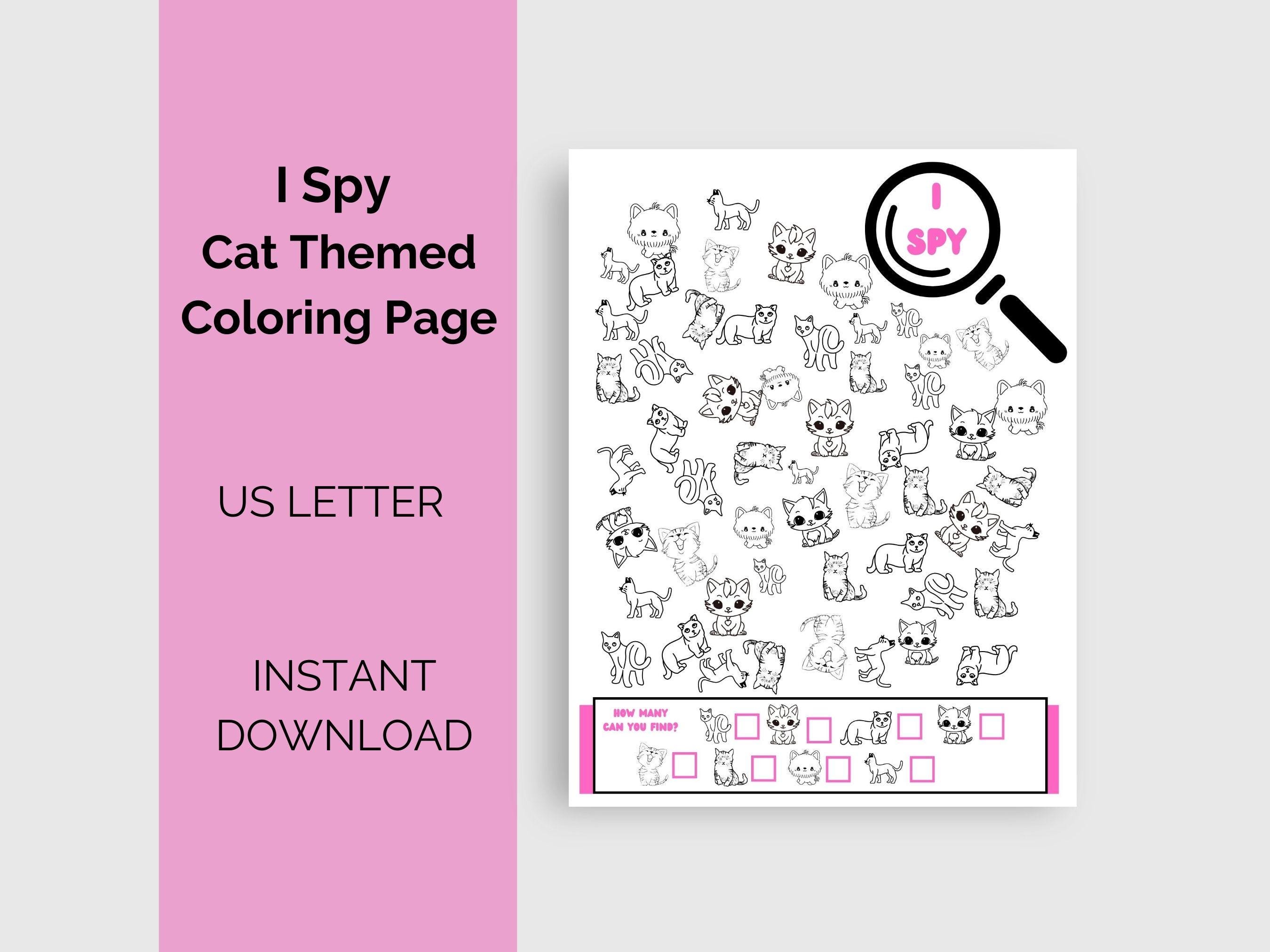 I Spy Cat-themed Coloring Page – Fun Feline Activity for Kids ...