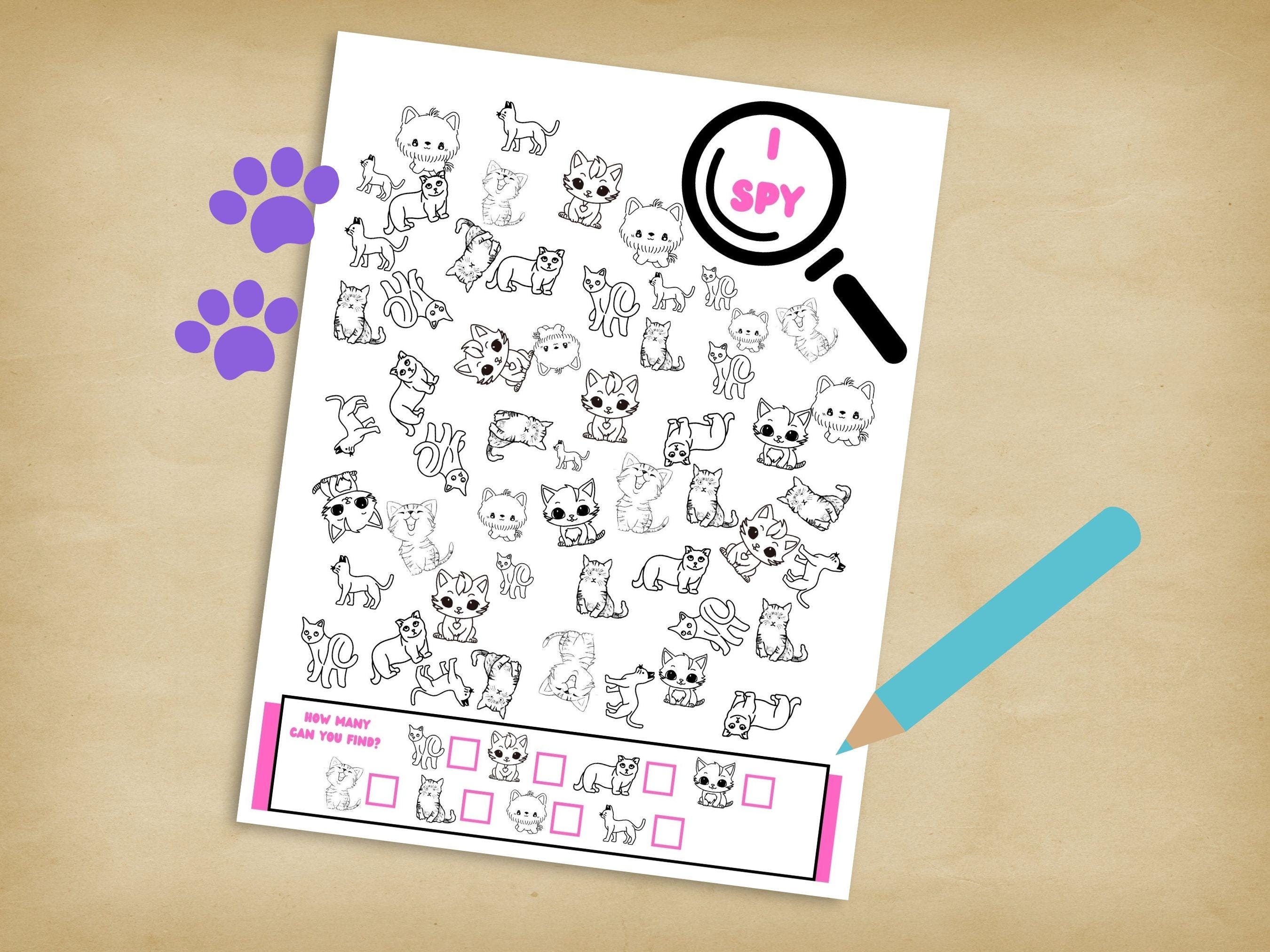 I Spy Cat-themed Coloring Page – Fun Feline Activity for Kids ...