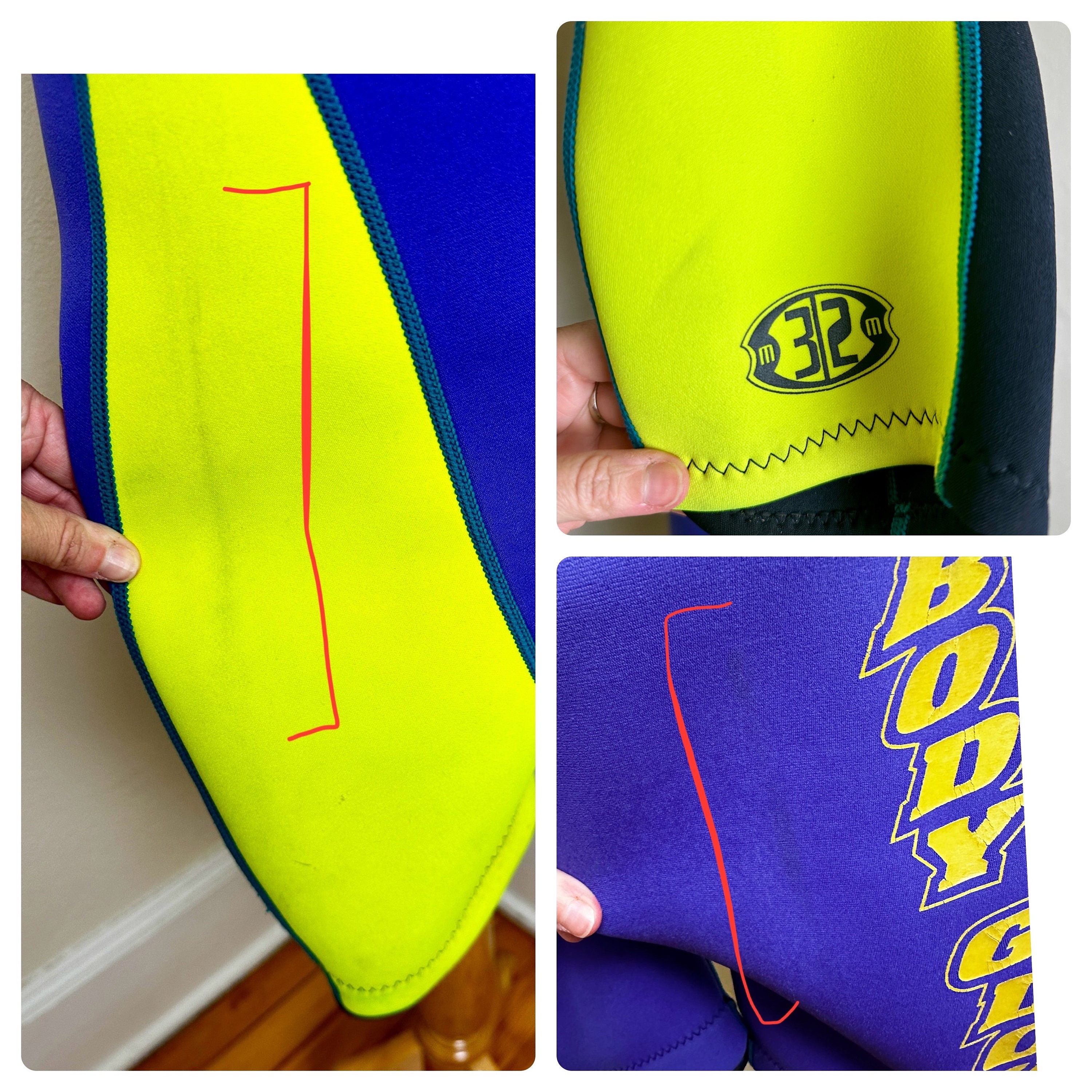 Vintage 80's 90's BODY GLOVE Wetsuit Retro COLORS Surfing