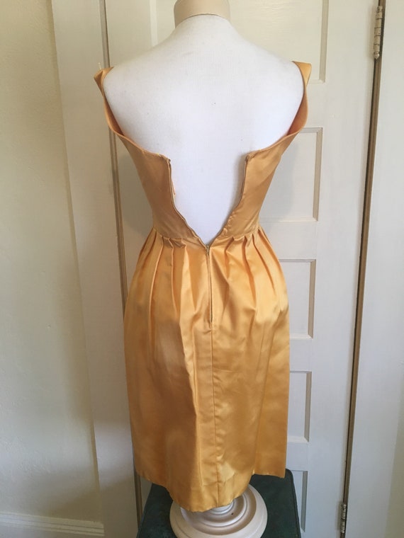 Vintage RARE 1950s Dress Sue Saunders Satin Tulip… - image 4