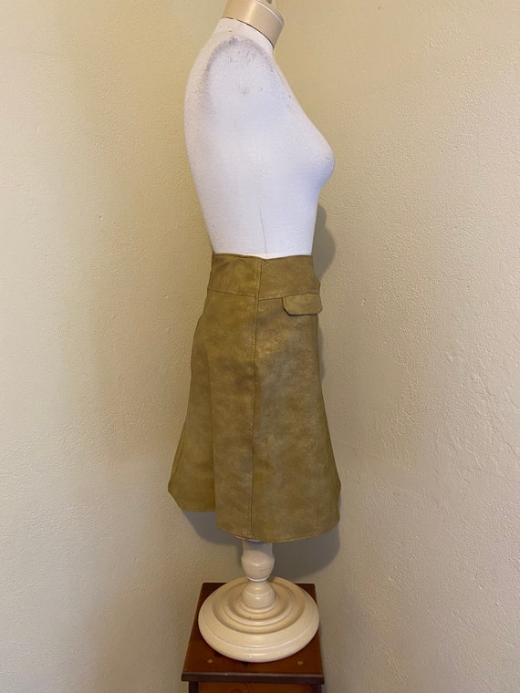 VTG 60s Juniorite NYC Yellow Brown Faux Leather M… - image 4