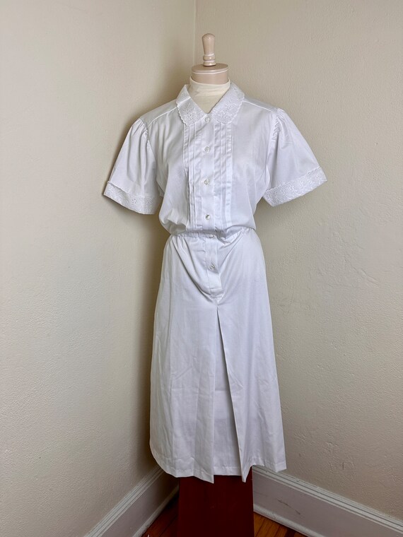 Vintage 1980's 1970's White Swan Uniforms Nurse Dress… Gem