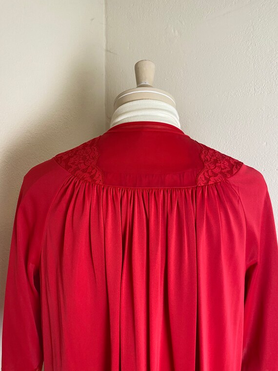 Vintage 60s 70s Shadow Line Red Pajama Set w Robe… - image 8